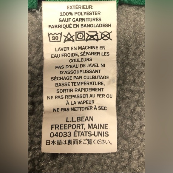 L.L Bean Boys fleece zip up jacket medium 10/12 - Picture 5 of 12